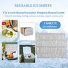 Flexible Ice Mat: 2 PCS Reusable Gel Sheet Cuttable Foldable Cooler Pad - Leakproof Food Cooling for Lunch Box Beach BBQ Parties Travel Outdoor