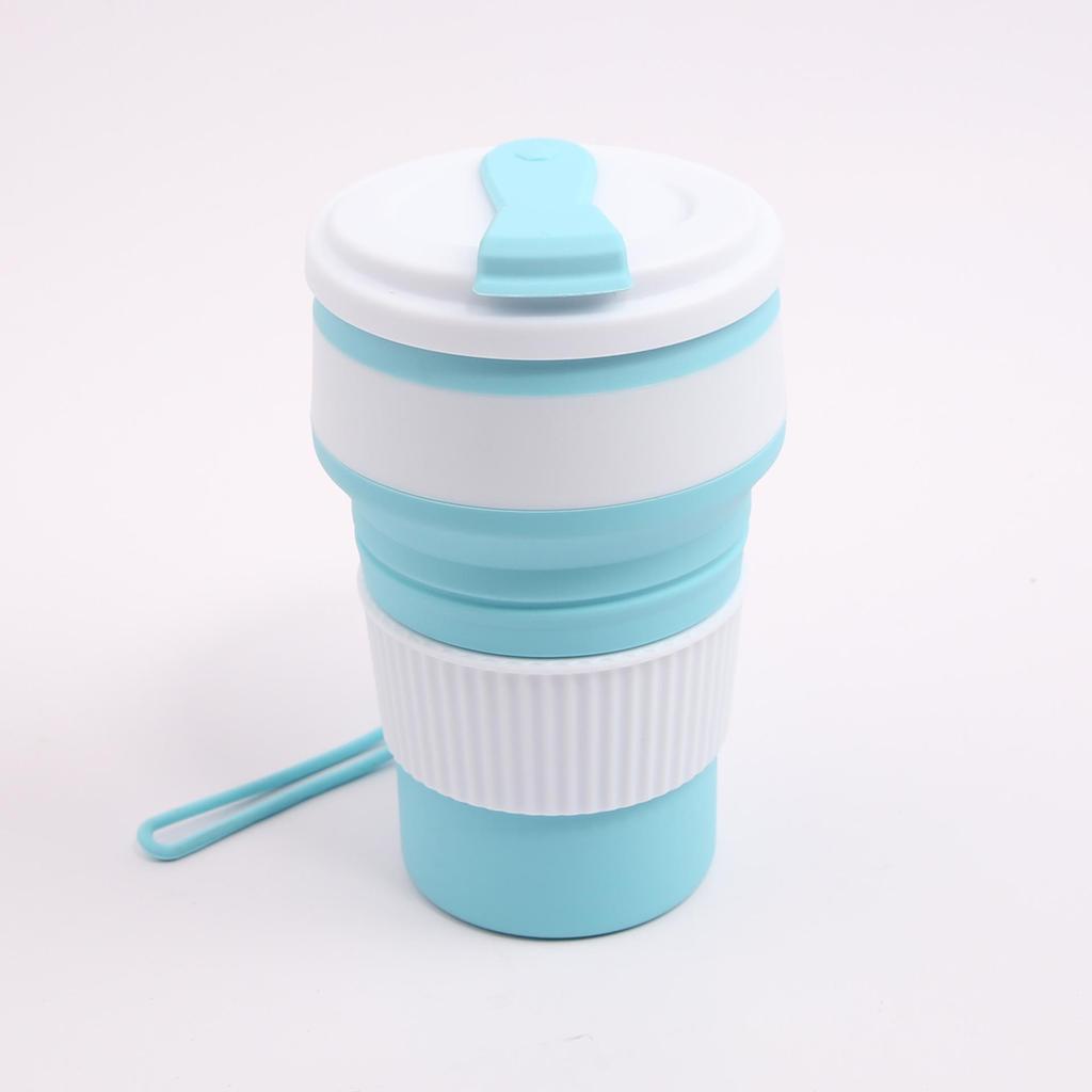 350 мл Портативная силиконовая складная чашка – Прочная, термостойкая, с альпинистской веревкой для путешествий на открытом воздухе и домашнего использования