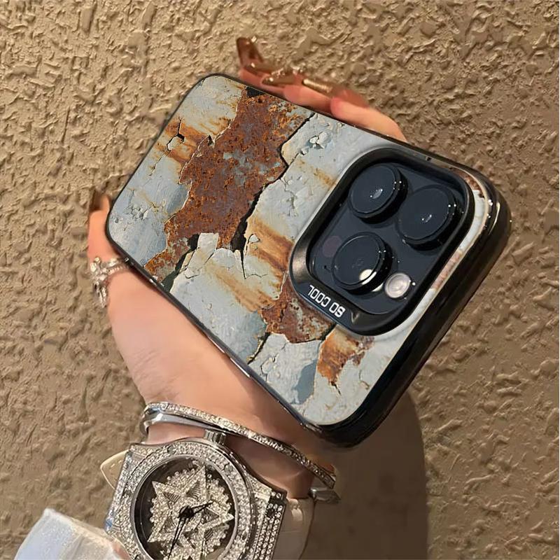 Роскошный Чехол для Телефона в Промышленном Ржавом Стиле для IPhone 17 16 Pro Max 11 12 13 14 15Pro Plus 13 Mini 17Air Ins Креативное Покрытие