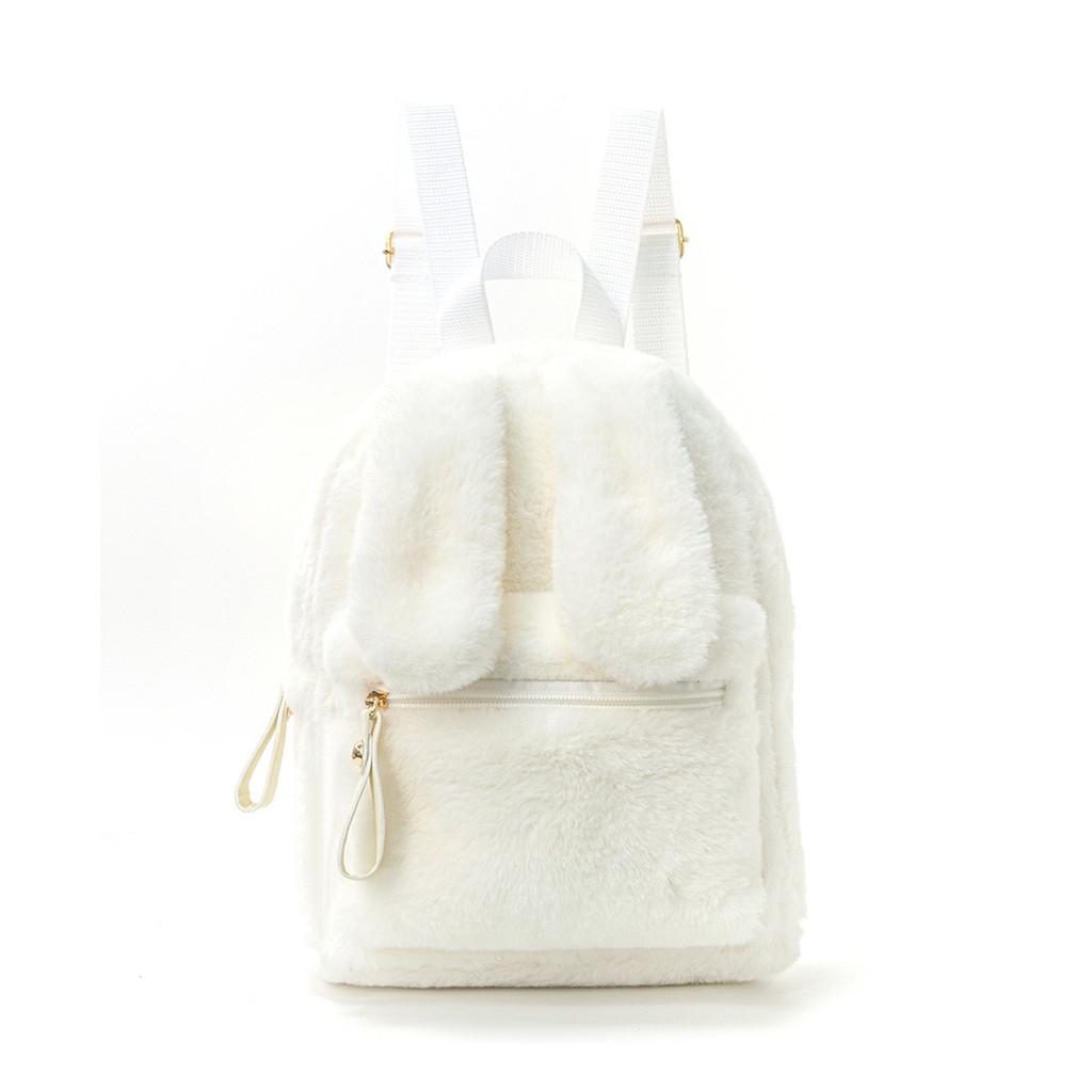 Kids Plush Backpack With Rabbit Ear Design For Travel And School