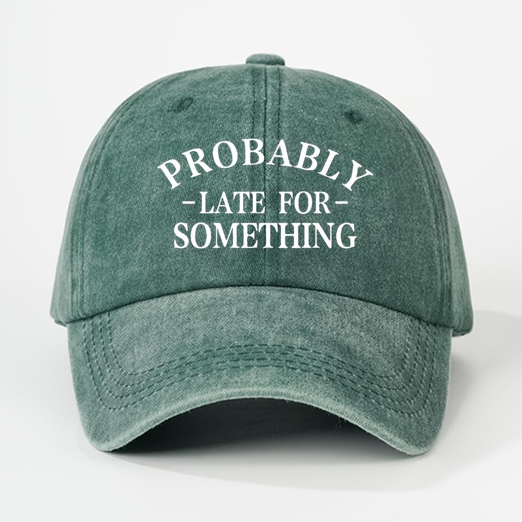 Unisex Trucker Hat Printed PROBABLY Washed Baseball Cap Unisex Trucker Hat Breathable Adjustable Golf Cap Womens Summ