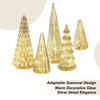 Набор из 5 стеклянных рождественских елок Стеклянные светящиеся светодиодные Маленький домашний декор Искусственная рождественская елка с огнями для улицы Стол
