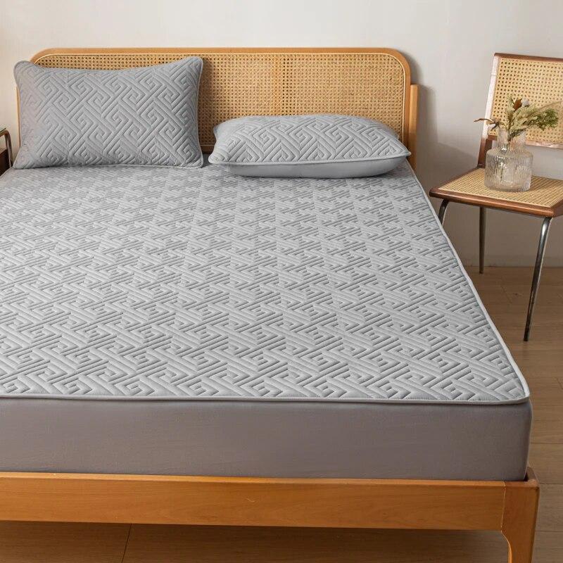 Водонепроницаемый чехол для матраса с хлопковой подкладкой, утолщенный эластичный простынь, дышащий, нескользящий наматрасник, можно стирать в машине