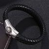 Fashion Man Jewelry Braided Leather Bracelet Skull Head Bracelet Stainless Steel Clasps Male Wrist Band Gifts