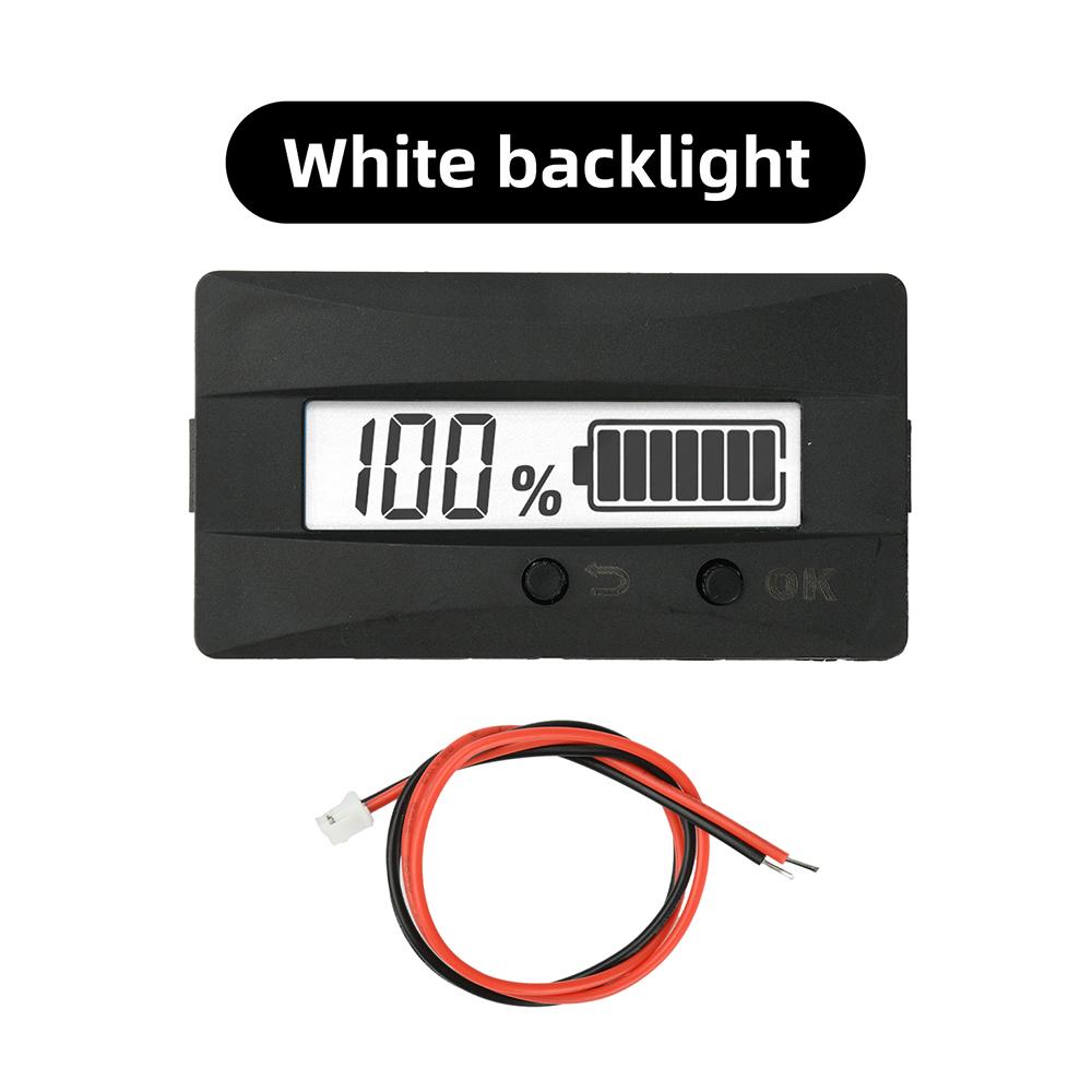 Universal LCD Battery Voltage Level Indicator for Motorcycle RV Solar Power 9-120V Wide Range with Smart Compatibility