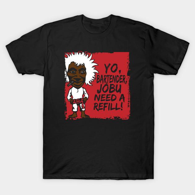 Asian Size Men Black Print T-shirt Jobu Need A Refill No-Cut Heat Transfer Print Cotton Tshirt