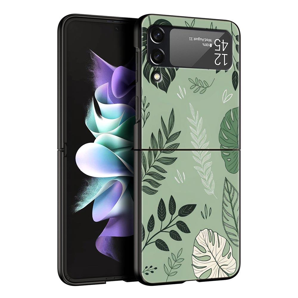 Чехол для телефона Samsung Galaxy Z Flip 3 4 5 6 7 Складной Для Samsung Z Flip4 Flip5 Жесткая ПК Крышка Стильный Дизайн с Цветочным Узором