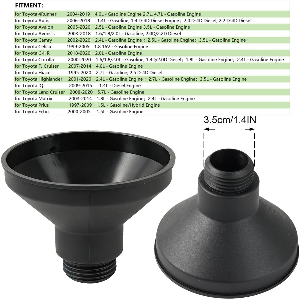Резьбовая воронка для заливки моторного масла, не проливающаяся, для Toyota Corolla Camry Highlander Land Cruiser RAV4, инструмент для замены масла, защищенный от пролива