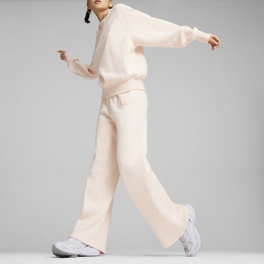 Puma Вышитые буквы Повседневный круглый вырез пуловер толстовка женская толстовка персиковый 626036-64