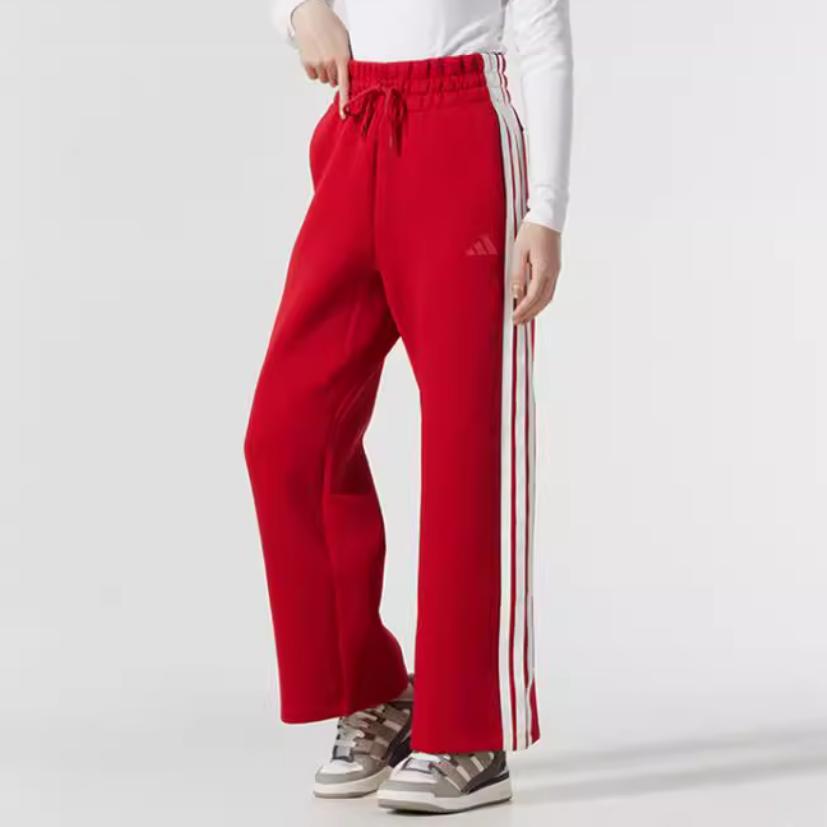 adidas Спортивные брюки Sportlife вязаные женские красные/белые JZ1643