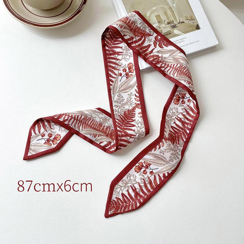 Long Silk Scarf, High-end New Versatile Hair Tie Streamer, Atmosphere Ribbon, Spring and Summer Decorative Scarf, Tied Bag Streamer