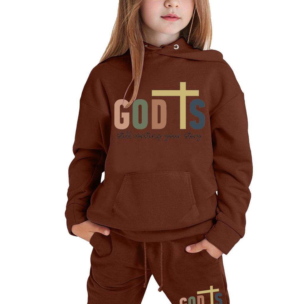 Мальчики Девочки Спортивный костюм Одежда Толстовка с капюшоном Беговые штаны Спортивные костюмы Комплект Модный наряд