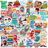 50 PCS Father's Day Cartoon Stickers - Adorable Dad Decals for Gifts, Parties, DIY