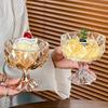 300 мл стеклянный стакан для мороженого в стиле Ins, стаканы для десерта и йогурта, расписанный вручную бокал, фруктовый пудинг, салатница, стакан для сока, молочного коктейля
