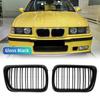 2-элементная передняя решетка в стиле двойных планок для BMW E36 LCI 1997-1999 M3 верхняя решетка с двойными планками