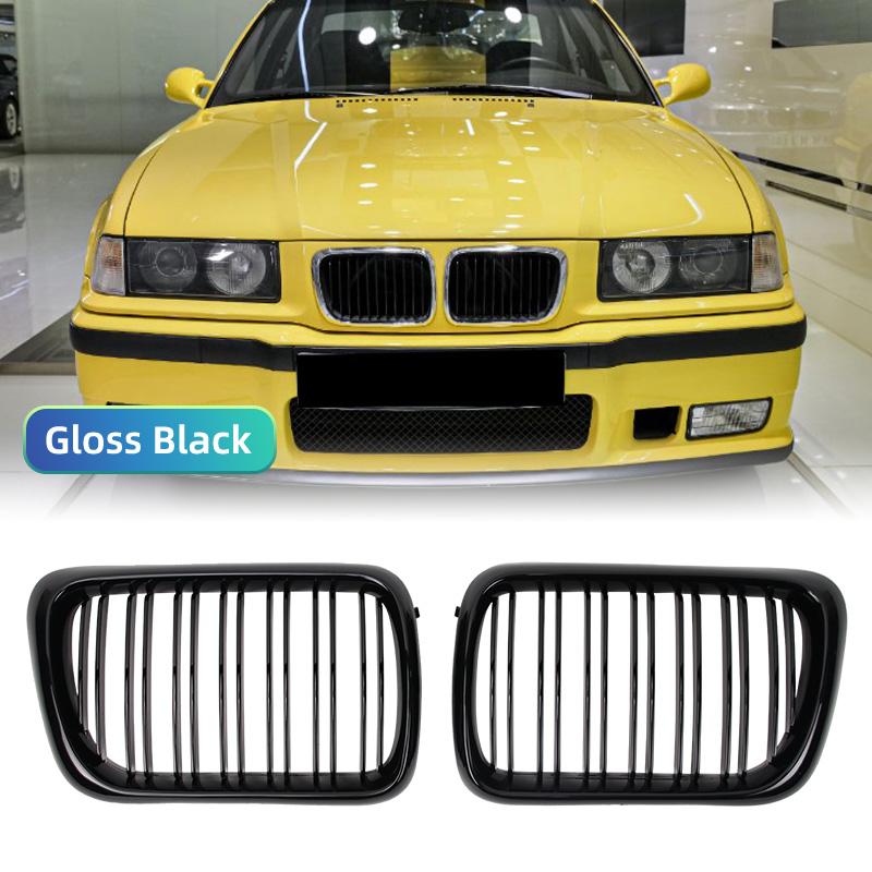 2-piece double-line style front grille for BMW E36 LCI 1997-1999 M3 double-bar upper grille