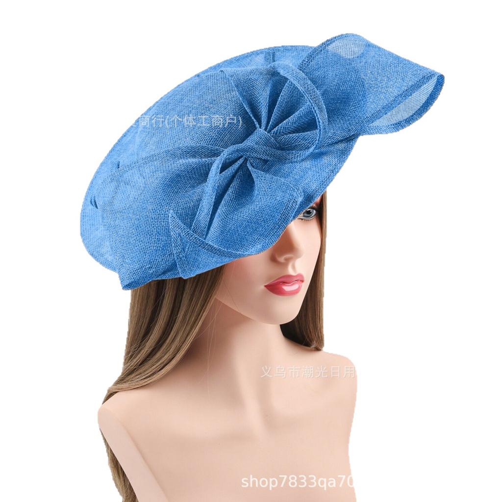 European and American new horse racing festival tea party exaggerated top hat retro bride imitation hemp yarn top hat headdress