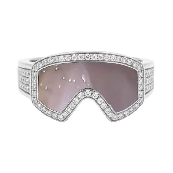 Кольцо регулируемого размера в форме горнолыжной маски, 3D, аксессуар для украшения зимней одежды, подарок для любителя лыжного спорта