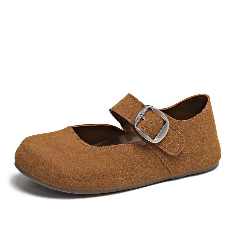 Женские туфли Мэри Джейн из кожи, осенние новые туфли в стиле ретро, плоские, два варианта носки, обувь для беременных, с сумкой, туфли-лодочки, мягкие