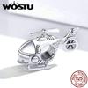 925 Sterling Silver Vintage Little Helicopter Charms Beads for Original Bracelet & Bangle DIY Jewelry