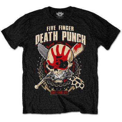 Футболка унисекс с пятью пальцами Death Punch Zombie Killer Black Rock Metal Tee Ffdp