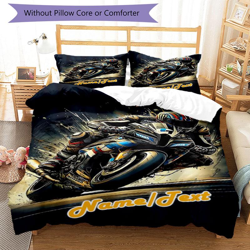 3PC Custom Name Spirit: Style Bedding Set Printed Bedding Set Duvet Cover Closure Includes 1 Duvet Cover & 17 Pillowcases for Bedroom
