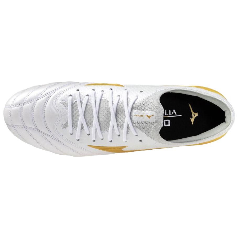 Mizuno Футбольные бутсы Morelia Neo 4 AG для искусственных покрытий, дышащие и легкие, унисекс, Бело-золотые P1GA264150