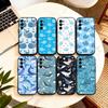 Whale P-Pattern  Phone Case Black Silicone Soft For Samsung S25,S24,S21,S22,S23,S30,Ultra,S20,Plus,Fe,Lite