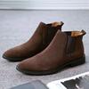 Men'S Retro Classical Chelsea Boots Cow Suede Genuine Leather Mens Fashion Ankle Short Boot High-Top Casual Shoes For Men