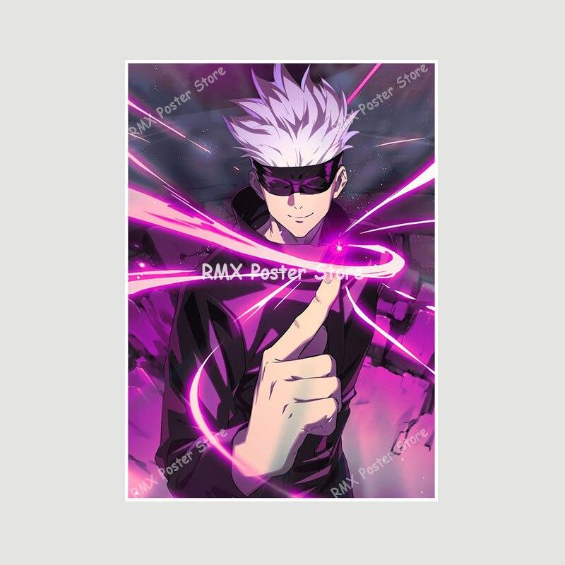 Белые бумажные постеры Jujutsu Kaisen, японские классические аниме-принты, украшение для дома, настенные наклейки, декор для гостиной, бара