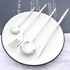 Silver Stainless Steel Cutlery Set Western Dinner Knife Fork Soup Dessert Ice Spoon Chopstick Complete Silverware Dinnerware Set