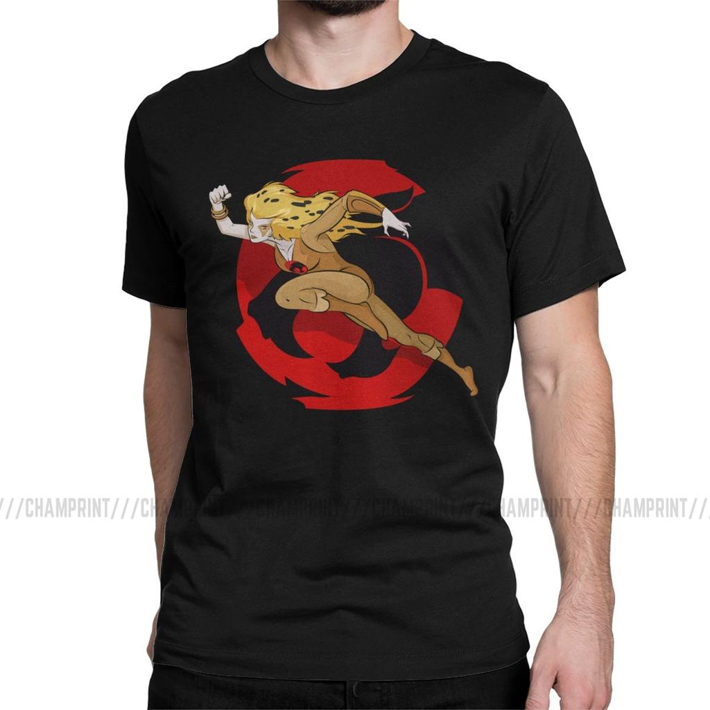 Мужская футболка Cheetara Thundercats 80-х Ретро Мультяшная Одежда Новинка Футболка с Коротким Рукавом Круглый Вырез Новое Поступление Футболка