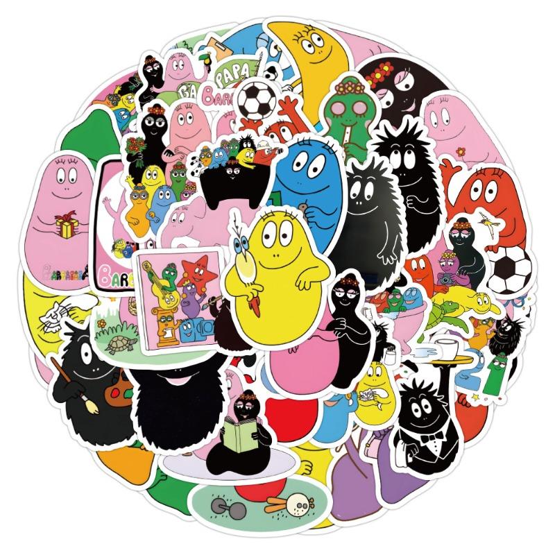 50Pcs Cartoon Les Barbapapa Cute Creative Decorative Stickers