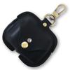 Pop Frog AirPods Pro 2 Кожаный Натуральная Кожа Наушник Стильный Кожаный Чехол для AirPods с Беспроводной Зарядкой Черный Чехол, Чехол, Крючки, Совместимый,