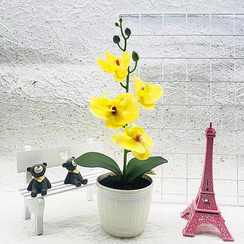 Phalaenopsis Faux Flower Arrangement With Injection Molded Craft For House Decoration And Gift