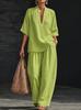 New 1116 European and American fashion women's 1D digital printing casual jacquard short-sleeved V-neck + wide-leg pants set