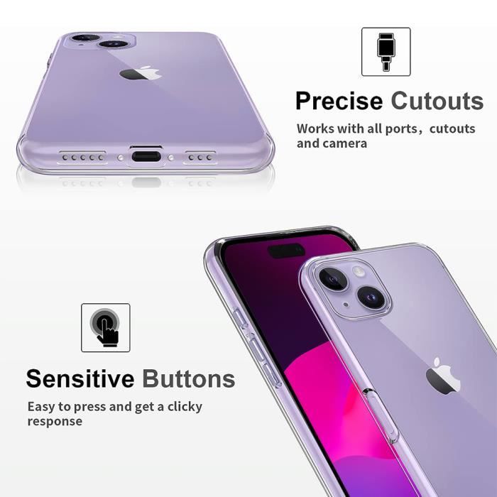 Coque de Protection - BOOLING - pour iPhone 15 Plus - Transparente Antidérapante Ultra Slim