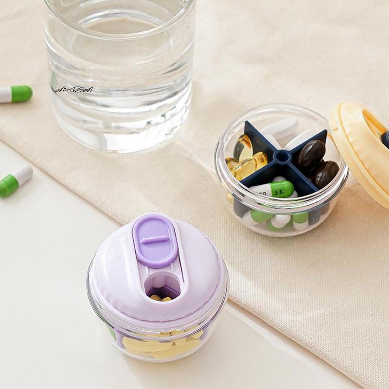 4 Grids Portable Small Pill Organizer Box Travel Weekly Pocket Pill Case Holder Plastic Container for Medicine Storage