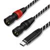 USB C To 2 XLR Audio Cable, Type C To XLR Male Output Stereo Converter Cable, 1.5M, for Smartphones, Tablets, Notebook Link AV Amplifiers, Tone Table