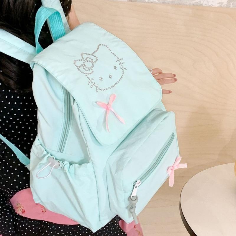 Весенне-летняя новинка рюкзак Hello Kitty большой вместимости милый свежий простой модный бант женская сумка для поездок на работу