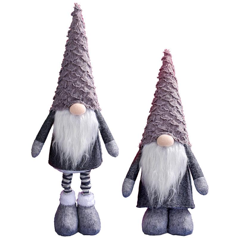 Рождественская безликая плюшевая кукла-гном с выдвижными ногами и длинной шляпой, плюшевые игрушки-эльфы, праздничный домашний декор, украшение для витрины магазина