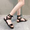 Gladiator Sandals for Women 2024 Summer Roman Open Toe Tied Flat Women's Sandals Outdoor Casual Ladies Sandalias Females Shoes