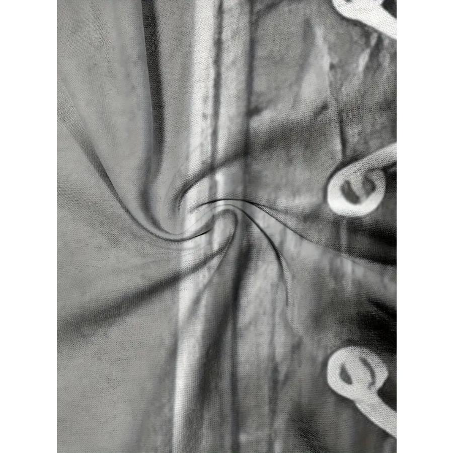 Летняя повседневная спортивная рубашка с коротким рукавом для мужчин - круглый вырез, слегка эластичная, полиэстер, принт, машинная стирка футболки