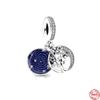 Новый оригинальный кулон серебряного цвета с синим семейным древом, подходит для европейских модных браслетов с подвесками, ювелирных изделий, аксессуаров для самостоятельного изготовления P852