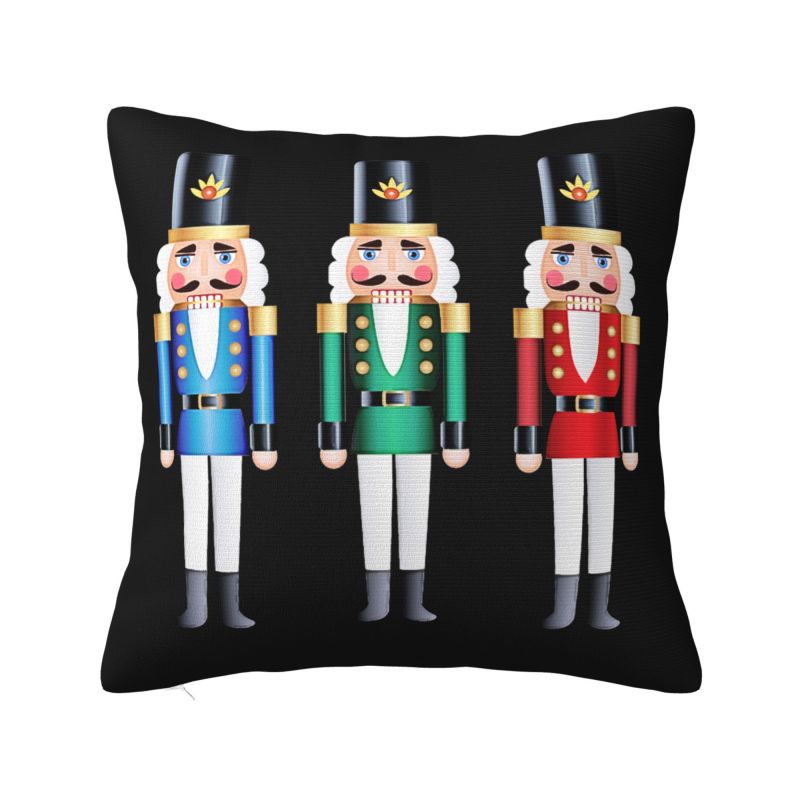 Christmas Nutcrackers Toy Soldier Modern Pillow Cover Decoration Cushions for Sofa