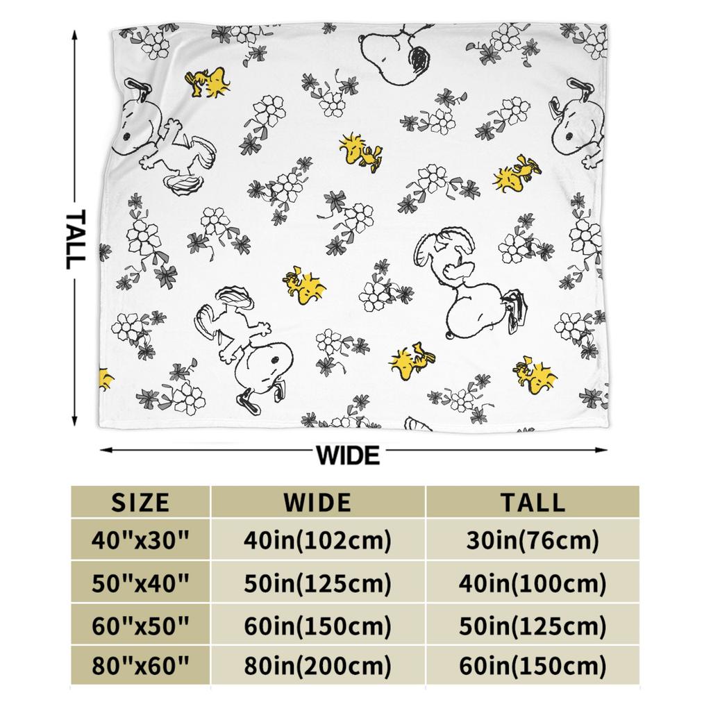 Вязаное одеяло Snoopy's Woodstock с цветочным узором, флисовое, супер теплое, плед для спальни, дивана, кровати, коврик