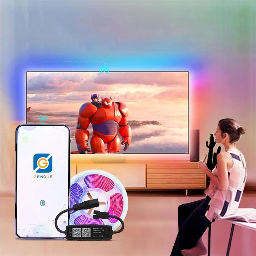 Контроллер светодиодов WS2812B Bluetooth Музыка Для SK6812 WS2811 WS2812 APA102 Пиксельная светодиодная лента Приложение Пульт 24/28 кнопок DC5-24V