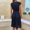 Women's Skirts In Summer Fake Women's Clothing Lines with Solid Color Fold Dress