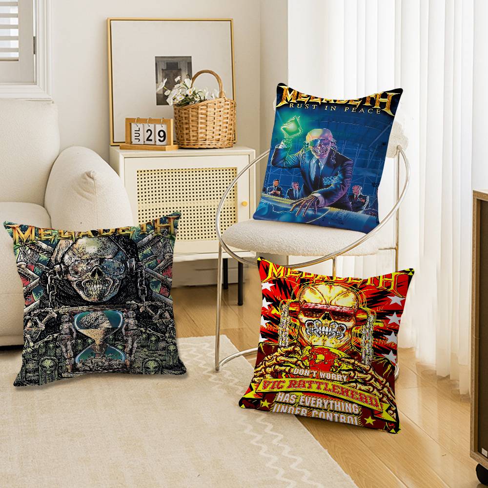 Band M-Megadeth Pillow Gift Home Office Decoration Pillow Bedroom Sofa Car Cushion CoverPillow Case