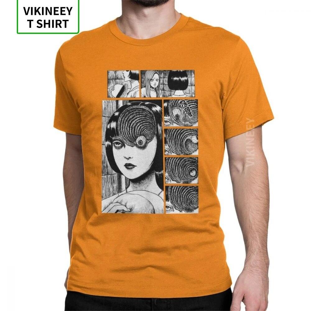 Футболка Uzumaki Junji Ito с изображением ужасов и манги, футболки унисекс с короткими рукавами, новые футболки из хлопчатобумажной ткани, дизайн одежды, футболки